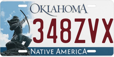 OK license plate 348ZVX
