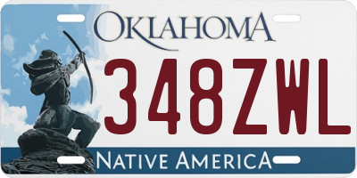 OK license plate 348ZWL