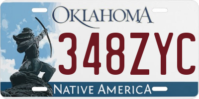 OK license plate 348ZYC