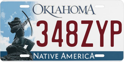 OK license plate 348ZYP