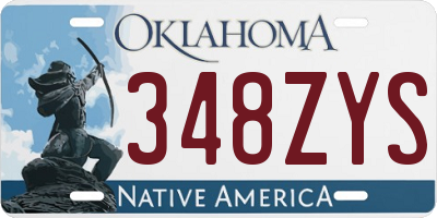 OK license plate 348ZYS