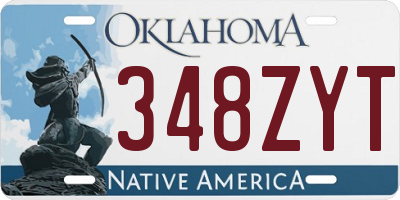 OK license plate 348ZYT