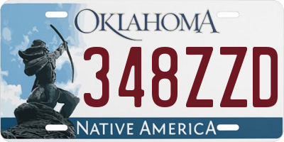 OK license plate 348ZZD