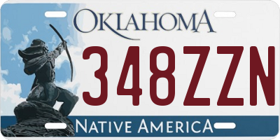 OK license plate 348ZZN