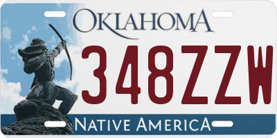 OK license plate 348ZZW