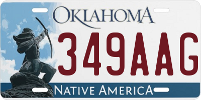 OK license plate 349AAG