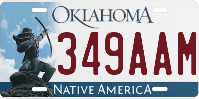 OK license plate 349AAM