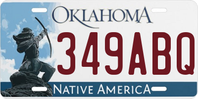 OK license plate 349ABQ