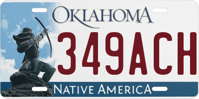 OK license plate 349ACH