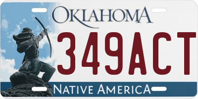 OK license plate 349ACT