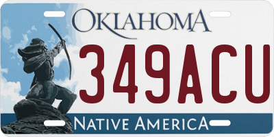 OK license plate 349ACU
