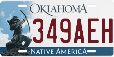 OK license plate 349AEH