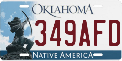 OK license plate 349AFD