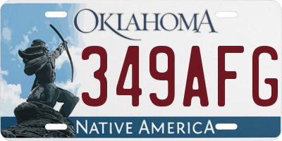 OK license plate 349AFG