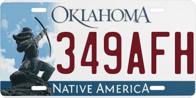 OK license plate 349AFH