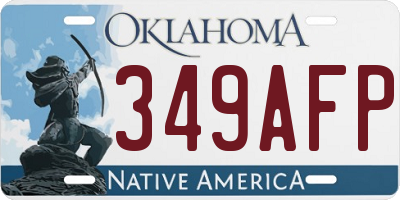 OK license plate 349AFP