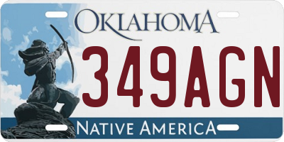 OK license plate 349AGN