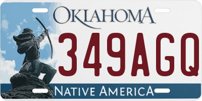 OK license plate 349AGQ