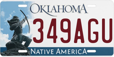 OK license plate 349AGU