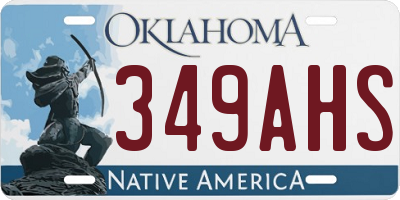 OK license plate 349AHS