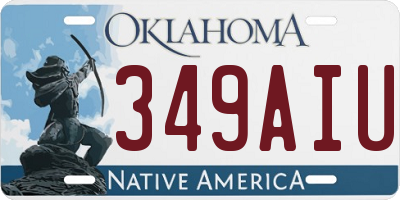 OK license plate 349AIU