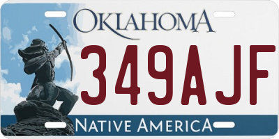 OK license plate 349AJF