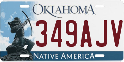 OK license plate 349AJV