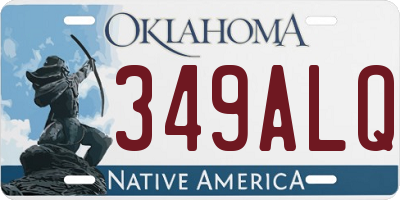 OK license plate 349ALQ