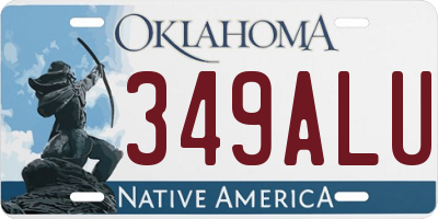 OK license plate 349ALU