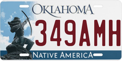 OK license plate 349AMH