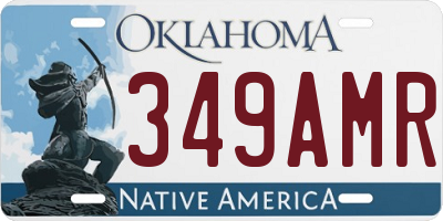 OK license plate 349AMR