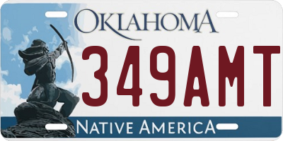OK license plate 349AMT