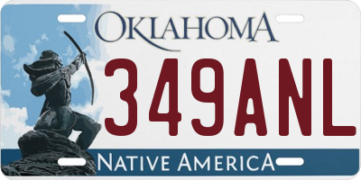 OK license plate 349ANL