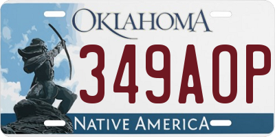 OK license plate 349AOP