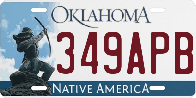 OK license plate 349APB