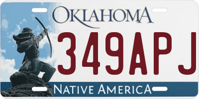 OK license plate 349APJ