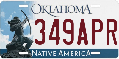 OK license plate 349APR