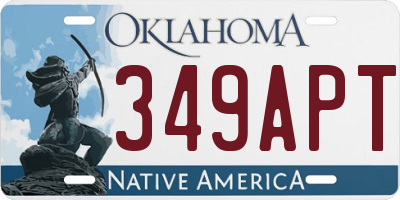 OK license plate 349APT