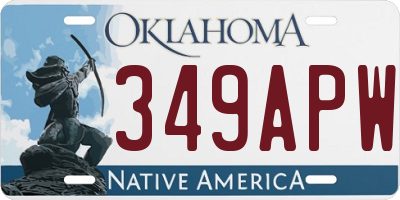 OK license plate 349APW