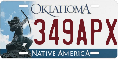OK license plate 349APX
