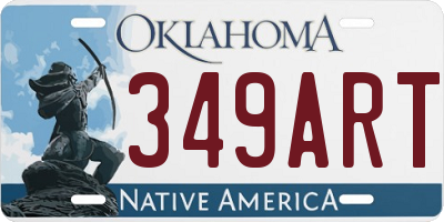OK license plate 349ART