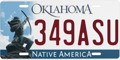 OK license plate 349ASU
