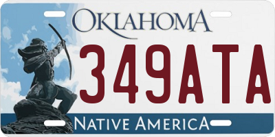 OK license plate 349ATA