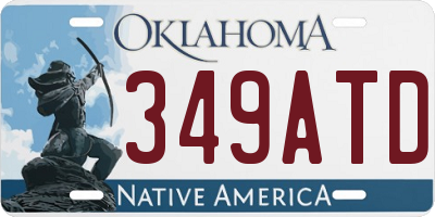 OK license plate 349ATD