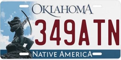OK license plate 349ATN