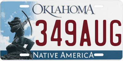 OK license plate 349AUG