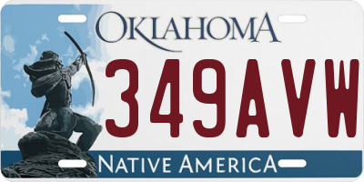 OK license plate 349AVW