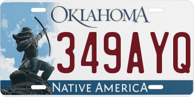 OK license plate 349AYQ