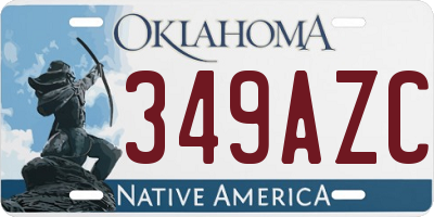 OK license plate 349AZC