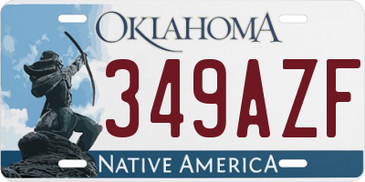 OK license plate 349AZF